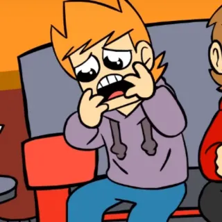 😔 22da7b30 Matt Eddsworld cartoon, upset, sad, fanart, character telegram sticker