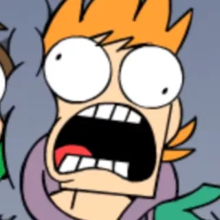 😰 361f6297 Matt Eddsworld cartoon, shocked, orange hair, animation, surprised telegram sticker