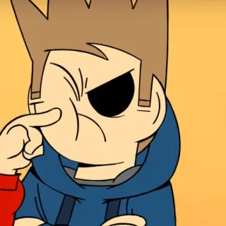 👉 499277bb Tom Eddsworld cartoon, character, animation, funny, blue hoodie telegram sticker