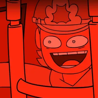 😛 4af1ceaf Tord Eddsworld cartoon, animation, red, crazy, excited telegram sticker