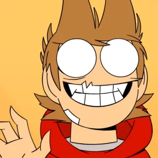 👿 4bbf2743 Tord Eddsworld cartoon, animated, smiling, crazy, tord telegram sticker