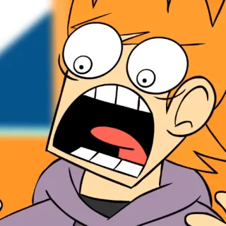 🙀 4e515178 Matt Eddsworld cartoon, animated, shocked, orange hair, funny telegram sticker