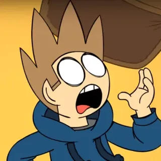😨 4ff0acca Tom Eddsworld cartoon, character, animation, scared, shocked telegram sticker