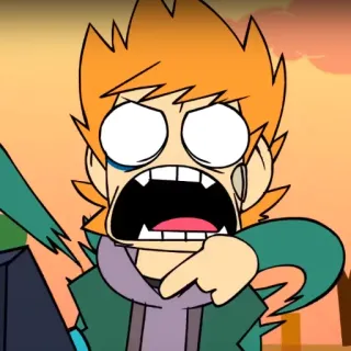☠ 54937800 Matt Eddsworld cartoon, animated, screaming, upset, crying telegram sticker