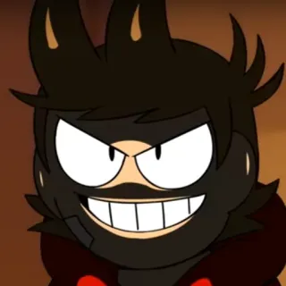 😈 56afe93b Tord Eddsworld cartoon, evil, smile, animation, red leader telegram sticker