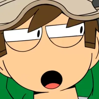 😠 910dfdc6 Edd Eddsworld cartoon, animation, funny, green, character telegram sticker