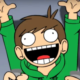 🤠 91af1baa Edd Eddsworld cartoon, excited, happy, fanart telegram sticker