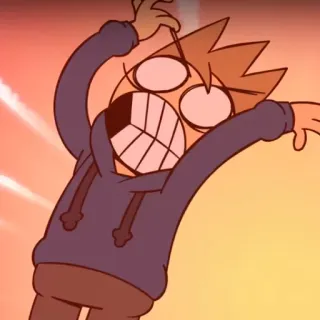 ☠ a3045473 cartoon, angry, animated, hoodie, excited, reaction telegram sticker