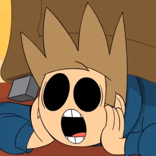 😱 a5497354 Tom Eddsworld cartoon, animated, surprise, fear, yell telegram sticker