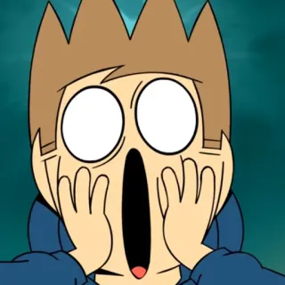 😱 a93317d3 Tom Eddsworld cartoon, shocked, surprise, animated, character telegram sticker