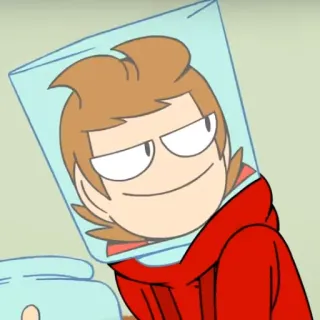 😏 b11ce1e5 Tord Eddsworld cartoon, animation, tord, red hoodie, square head, edsworld telegram sticker