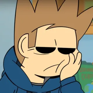 🙄 b524ec32 Tom Eddsworld cartoon, bored, character, animation, sunglasses telegram sticker
