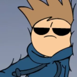 🙄 cfe14fea Tom Eddsworld animation, cartoon, character, sunglasses, angry telegram sticker