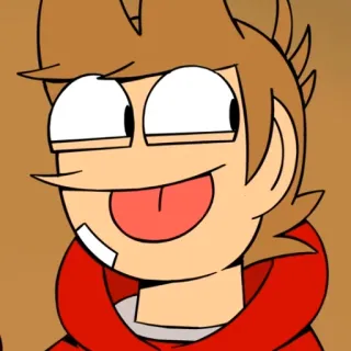 😋 e3b4535a Tord Larsson Eddsworld cartoon, animation, humor, character, red hoodie telegram sticker