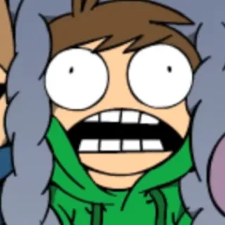 😨 ec23d112 Edd Eddsworld cartoon, shocked, animated, green, worried telegram sticker