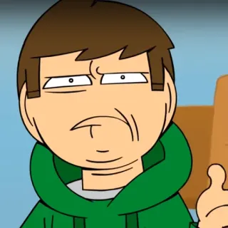 🙄 fafb0ed1 Edd Eddsworld animation, cartoon, funny, character, green telegram sticker