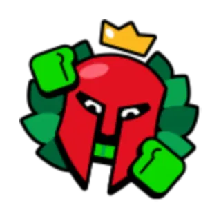 👑 6153274c หมวกกันน็อค, สปาร์ตัน, มงกุฎ, นวมชกมวย, สีแดง, วิดีโอเกม telegram sticker