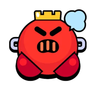 😡 92e0bb8c สีแดง, พระราชา, โกรธ, อีโมจิ, การ์ตูน, ใบหน้า telegram sticker