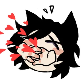 💕 09b01cf4 heart, love, affection, cat, cartoon, cute whatsapp sticker