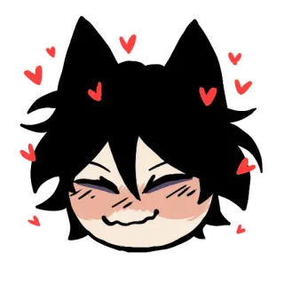 🥰 2ea565bd anime, cat, kawaii, cute, hearts whatsapp sticker