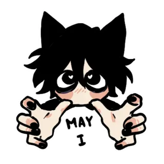 👀 f479c986 MAY 1 anime, cat, cute, may, date whatsapp sticker