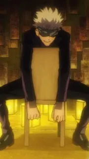 🍏 4dce2518 Satoru Gojo Jujutsu Kaisen Anime, Gojo, Satoru Gojo, Jujutsu Kaisen, Personaje, Antifaz, Sentado telegram sticker