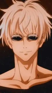 🆒 7fc55ed2 Satoru Gojo Jujutsu Kaisen Anime, Personaje, Gojo, Satoru, Gafas de sol, Pelo blanco telegram sticker