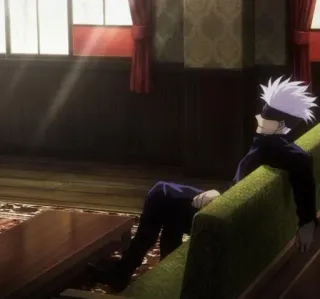 🚒 e08e6081 Gojo Satoru Jujutsu Kaisen gojo satoru, jujutsu kaisen, anime, manga, personaje, descanso, relajado telegram sticker