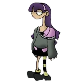 👩‍🎤 b0f1c03b cartoon, character, girl, purple hair, glasses, animation whatsapp sticker