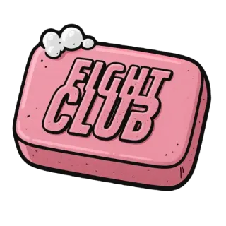 🧼 27f49a58 Fight Club FIGHT CLUB clube da luta, sabão, filme, filme cult, barra de sabão, rosa, adesivo telegram sticker