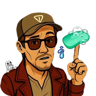 🧼 9e16657f desenho animado, homem, sabão, limpo, lavando as mãos, dedo, bolha, água telegram sticker