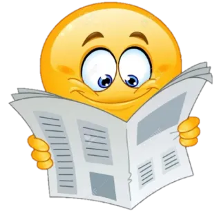 👀 0a87c5ae emoji, koran, membaca, berita, smiley, wajah telegram sticker