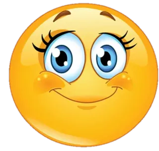 😊 b70e227f Emoji, Smiley, Wajah, Lucu, Mata, Bulu Mata, Kuning telegram sticker