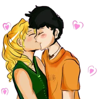 😘 c14a995b berciuman, romantis, pasangan, cinta, kartun, karakter telegram sticker