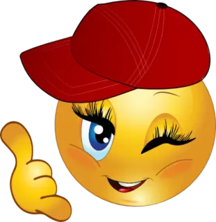 👍 f76d0d85 Emoji, Berkedip, Topi baseball, Gestur, Telepon aku telegram sticker