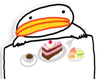 🍰 047cfaa0 dessert, cake, macarons, coffee, cute, cartoon, food telegram sticker