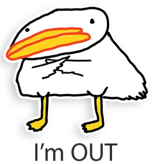 🙅‍♂️ 82767379 I'm OUT bird, cartoon, meme, funny telegram sticker