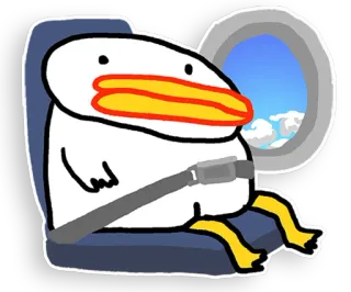✈️ aa4e80bb bird, airplane, travel, cartoon, seatbelt telegram sticker