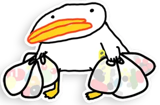 🥦 bf13f4dc bird, shopping bags, cartoon, animal, illustration, sticker telegram sticker