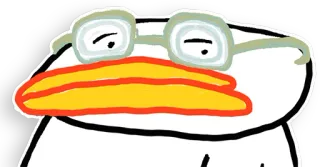 🤓 d68469f8 duck, glasses, cartoon, animal, bird telegram sticker