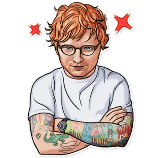 😡 09ef3480 Ed Sheeran Ed Sheeran, cantante, celebrità, musicista, ritratto telegram sticker