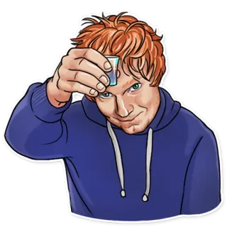 🍷 0bc8b766 Ed Sheeran Ed Sheeran, cantante, cantautore, pop, musica, ritratto, adesivo telegram sticker