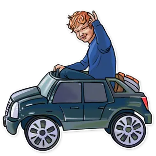 🚖 51b67f28 Ed Sheeran Ed Sheeran, cantante, auto, cartone animato telegram sticker