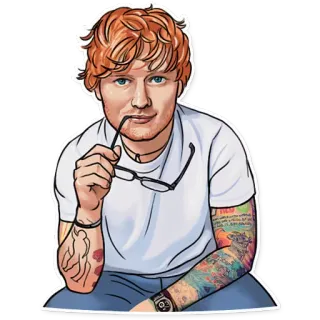 👓 b096591b Ed Sheeran Ed Sheeran, musicista, cantante, cantautore, celebrità, ritratto telegram sticker