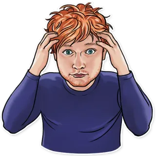 😨 d8131bd3 uomo, cartone animato, ritratto, confuso, preoccupato telegram sticker