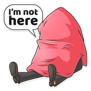 🙆 39562e43 I'm not here ẩn, ẩn giấu, chăn, vô hình, nhút nhát, trốn telegram sticker