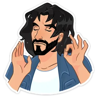 👌 4a94374b uomo, cartone animato, gesto ok, meditazione, relax telegram sticker