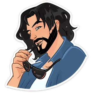 😏 88206de6 uomo, occhiali da sole, maschio, personaggio, ritratto telegram sticker