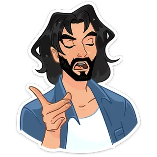 ☝️ 99e4e7c9 uomo, indicando, personaggio, illustrazione, ritratto, persona telegram sticker