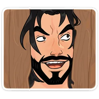 👋 b958a8e5 faccia, uomo, cartone animato, testa, espressione facciale, sorriso telegram sticker